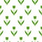 Floral seamless pattern with green tulips. Spring vector background.