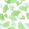 Floral seamless pattern with japanese gingko biloba leaves, vintage pastel green texture, fabric print, wallpaper