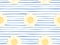 Floral seamless pattern. Marine stripe wallpaper. Vector illustration