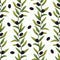 Floral seamless pattern with olive branches.