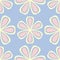 Floral seamless pattern. Pale blue background with beige and pink flower elements