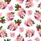 Floral seamless pattern with pink apple flowers branch, blooming flowers, elegance spring floral pattern, print design