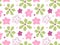 Floral seamless pattern. Pink green hand drawn flowers sketch. Repeated Flower collage vector illustration For spring