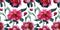 Floral Seamless Pattern of Pink Peones