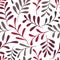 Floral Seamless Pattern of sprig leaves in white background Fabric Textile