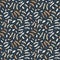 Floral seamless pattern with tender cream coffee colors on dark background. Calm sand, brown vector autumn print for
