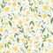 Floral Seamless Pattern with Vector Ylang Ylang or