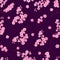 Floral seamless spring pattern. Sakura flowers. Vector endless dark background with blossom. Springtime design with floral