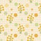 Floral seamless vintage pattern.Stylized silhouettes of flowers and a branch on a beige background