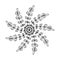 Floral Snowflake illustration. T-shirt tattoo print design. Christmas sticker art.
