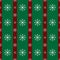 Floral snowflakes green red stripes Christmas background pattern