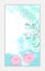 Floral social media story design template. Abstract watercolor background with spring leaves and pink flowers