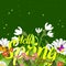 Floral spring background with text letter ornament beautiful calligraphy flower poster illustration.