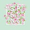 Floral Spring Graphic Design with Cherry Blossom Flowers for T-shirt, Fashion Prints