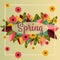 Floral Spring Graphic Design - with Colorful Flowers - prints - in vector - background -illustration