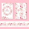 Floral spring templates with cute bunches of red tulips. Endless horizontal pattern brush.