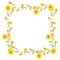 Floral square wreath decoration with yellow flowers