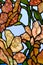 Floral stained glass panel