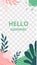 Floral story. Garden flora hello summer social media story template