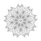 Floral Straight Lined Mandala. Trendy Tattoo Template. Coloring Pages