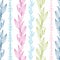 Floral stripes vertical seamless pattern