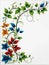 Floral Symphony: Artistic Tapestry of Colorful Leaves, Flowers, and Vines