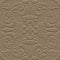 Floral textured 3d seamless pattern. Vector embossed brown background. Repeat emboss flowers damask backdrop. Surface relief