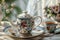 Floral themed tea set adorned with delicate flowers for elegant presentation