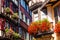 Floral traditional town Colmar in Alsace region. France