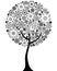Floral tree outline silhouette