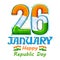 Floral tricolor background for 26th January Happy Republic Day of India