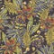 Floral tropical natural seamless pattern. Greenery texture