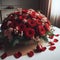 Floral Valentine display of roses in simple setting