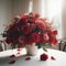 Floral Valentine display of roses in simple setting