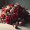 Floral Valentine display of roses in simple setting