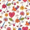 Floral valentine seamless pattern