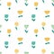 Floral vector seamless pattern. Cute delicate childish background with fabulous flowers. Trendy summer botanical print.