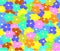 Floral vector seamless pattern with multicolored daisy flowers