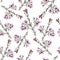 Floral vintage seamless pattern. Pink flowers branches. For design textiles, paper, wallpaper.