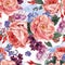 Floral Vintage Seamless Pattern, watercolor