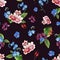 Floral Vintage Seamless Pattern, watercolor