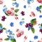 Floral Vintage Seamless Pattern, watercolor