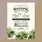 Floral Wedding Invitation card with green leaves