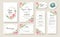 Floral Wedding Invitation card, save the date, thank you, rsvp, table label, tage template. Vector. Rose flower, Succulent,