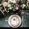 Floral wedding table decor, holiday tablescape and dinner table setting, formal event decoration for wedding reception