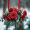 Floral winter wonder Red roses create a captivating wedding decor