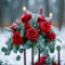 Floral winter wonder Red roses create a captivating wedding decor