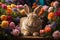 Floral Wonderland with an Adorable Bunny: A Riot of Color and Cuteness