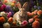 Floral Wonderland with an Adorable Bunny: A Riot of Color and Cuteness