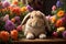 Floral Wonderland with an Adorable Bunny: A Riot of Color and Cuteness